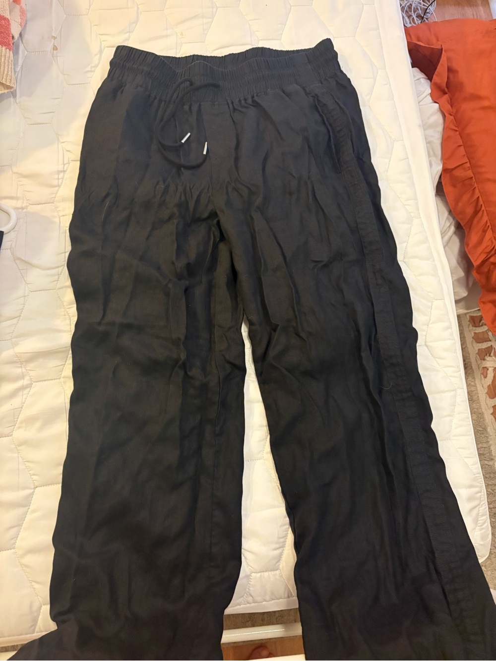 Quince Black Linen-Blend Pants